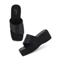 JM Looks Textured Flatform Heels image 5