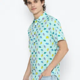Forever 21 Green Regular Fit Printed Shirts image 3