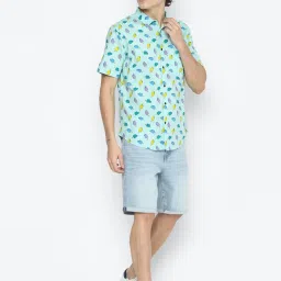 Forever 21 Green Regular Fit Printed Shirts image 5
