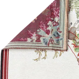 Klotthe White & Maroon Cotton 140 TC Table Runner - Set of 1 image 3