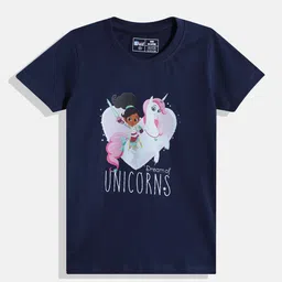 Eteenz Girls Pure Cotton Unicorns Printed T-shirt-picture-21