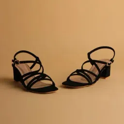 Eridani Women's Joolie Black Ankle Strap Sandals-picture-39