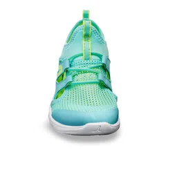 Newfeel By Decathlon Girls Turquoise Blue PU Walking Shoes image 2