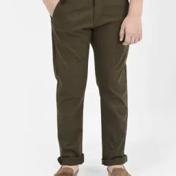 Crimsoune Club Boys Brown Solid Trousers image 1