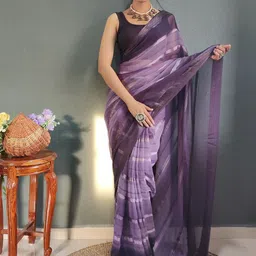 V3 FASHION STUDIO  Striped Ready to Wear Saree image 1
