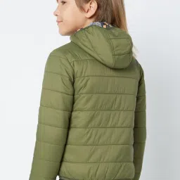 GAS Kids Green Quilted Full Sleeves Reversible Jacket image 2