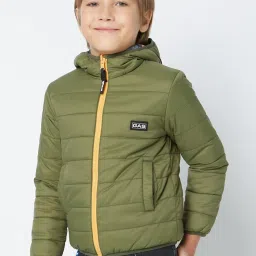 GAS Kids Green Quilted Full Sleeves Reversible Jacket image 3
