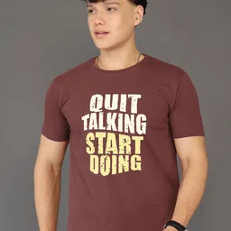 BRAWNY BATTLER Men Round-Neck Pure Cotton Printed T-Shirt-picture-35