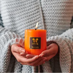 IRIS Orange Mandarin Aromatic Pillar Candle image 1