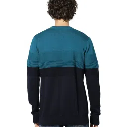 celio celio* Teal Green & Black Full Sleeves Sweater image 2