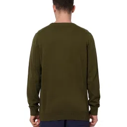 celio celio* Dark Olive Printed Sweater image 2