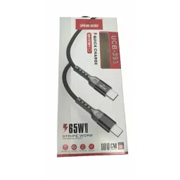 KP Type C to Type C Fast Charging Cable 65 W Nylon Braided Cord for Samsung, OnePlus, iQOO & Oppo Black, syma48, (1 m) image 3