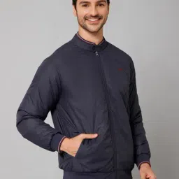 Cantabil Navy & Maroon Regular Fit Reversible Jacket image 3