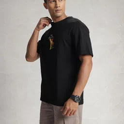 WROGN Drop-Shoulder Sleeves Pure Cotton Oversized T-shirt image 4