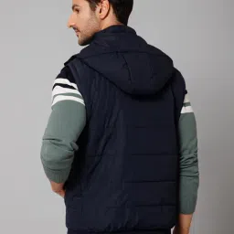 Cantabil Navy Regular Fit Hooded Jacket image 2