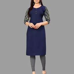 Coft Women Keyhole Neck Crepe Kurta-picture-16