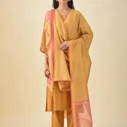 Jaypore Mustard Yellow Hand Woven Dupatta image 2