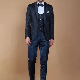 Neumen Men Self Design Blazer and Waistcoat with Trousers Single-Breasted Formal Suits-picture-19