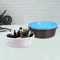 Kuber Industries Grey and White 3 Pieces Multipurpose Storage Desk Organisers-image-93