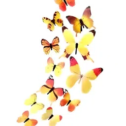 JAAMSO ROYALS Yellow 3D Wall Sticker Mix Size (Set of 12 pcs) Butterfly Sticker Sheet 16 cm-image-45