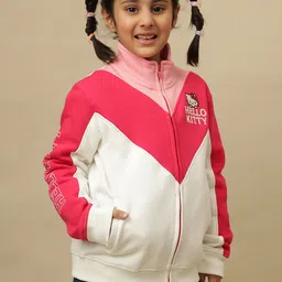 Kidsville Knit Hello Kitty Featuring Full Sleeves Character & Text Printed Winter Sweatshirt - Red & Off White-picture-17