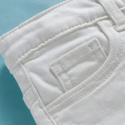 UCB Woven Full Length Solid Color Boot Cut Jeans - White image 3