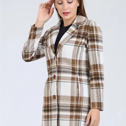 YOUNG CLUB CLASSIC Checked Notched Lapel Overcoat image 5