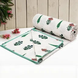 Anadhika White Floral AC Room Single Bed Dohar-picture-8