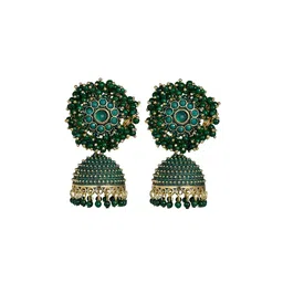 Zoey Gold-Plated Beaded Dome Shaped Jhumkas image 2