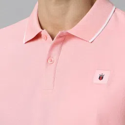 Louis Philippe Sport Pink Cotton Slim Fit Polo T-Shirt image 4