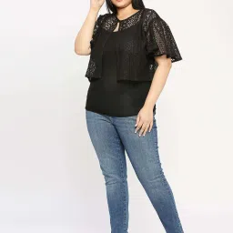 Style Quotient Black Self Pattern Shrug image 4