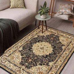 OBSESSIONS Black & Beige Classical Machine Made Carpet - Large (290 cm x 200 cm)-picture-20