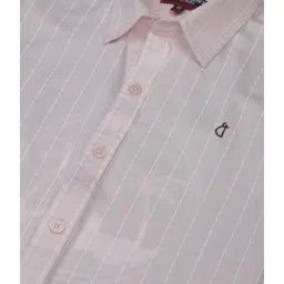 Gini & Jony Kids Pink Cotton Striped Shirt image 4