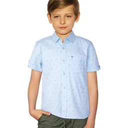 Palm Tree Kids Blue Cotton Printed Shirt image 4