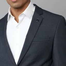 Allen Solly Navy Slim Fit Texture Two Piece Suit image 4