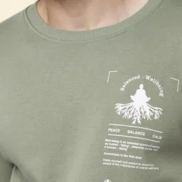 Urban Ranger by Pantaloons Olive Green Regular Fit Printed Sweatshirt image 4