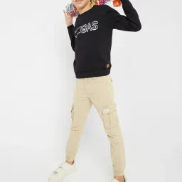 GAS Kids Black & White Cotton Embroidered Full Sleeves Sweater image 5