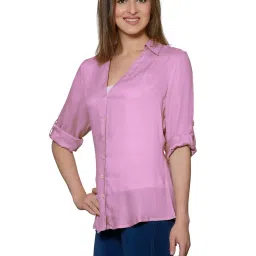 PATRORNA Baby Pink Regular Fit Shirt image 4