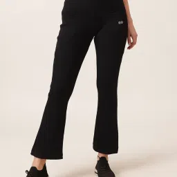 Clovia Black Polyester Solid Trackpants image 1