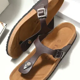 hoversoul Hoversole Men's Brown Cork T-Strap Sandals image 1