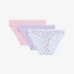 Wunderlove by Westside Pink Cotton-Blend Bikini Briefs - Pack of 3-picture-23