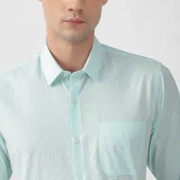 Peter England Blue Slim Fit Printed Shirt image 4