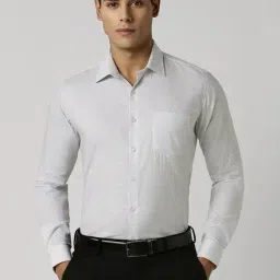 Van Heusen White Cotton Slim Fit Checks Shirt-picture-28