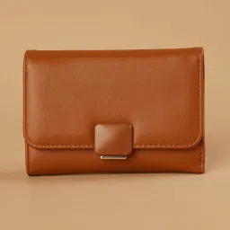 code by lifestyle Lifestyle Tan Tri-Fold Wallet image 1