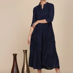 Shaily Dark Blue Cotton Regular Fit Kurta image 1