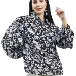 Melon by PlusS Black & White Printed Casual Shirt image 1