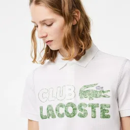 Lacoste White Cotton Regular Fit Printed Polo T-Shirt image 4