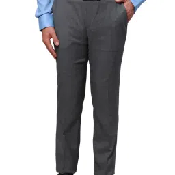 Raymond Grey Slim Fit Texture Trousers image 1