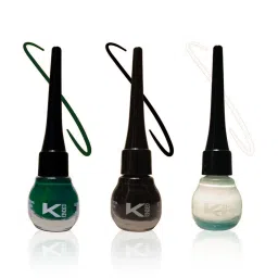 KINDED Liquid Eye Liner Midnight Black, White Pearl & Dapper Green Combo image 1