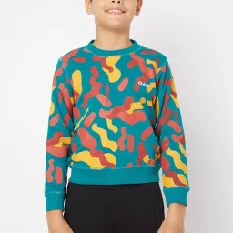GAS Kids Blue & Yellow Printed Full Sleeves Sweatshirt image 1